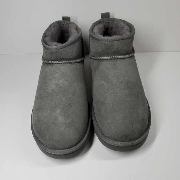New UGG Classic Ultra Mini Gray Boots - Picture 2 of 8
